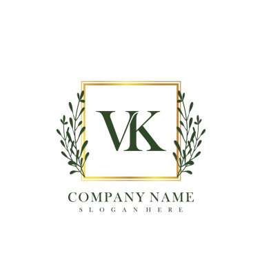 İlk harf VK güzellik el yazısı logo vektörü