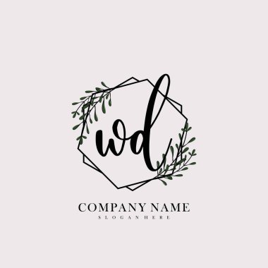 İlk harf WD güzellik logo vektörü