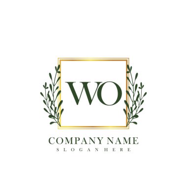 İlk harf WO güzellik el yazısı logo vektörü