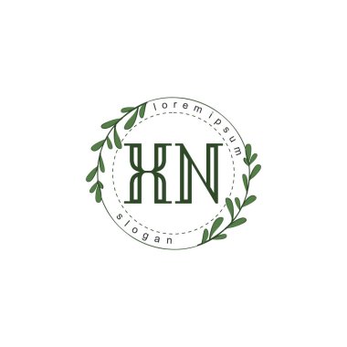 İlk harf XN güzellik el yazısı logo vektörü