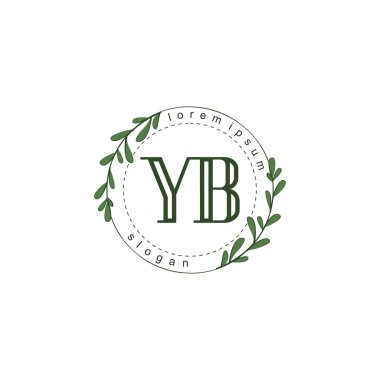 İlk harf YB güzellik logo vektörü