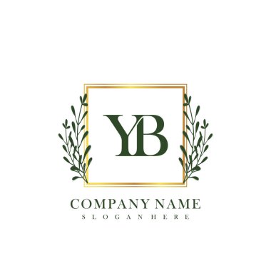 İlk harf YB güzellik logo vektörü