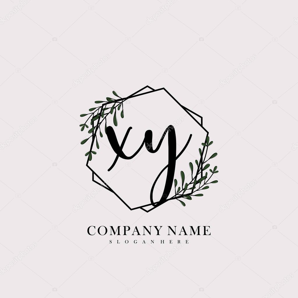 Initial letter XY beauty handwriting logo vector