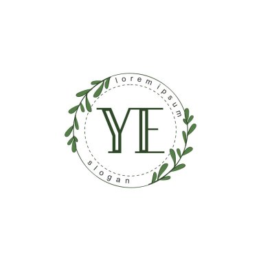İlk harf YE güzellik el yazısı logo vektörü