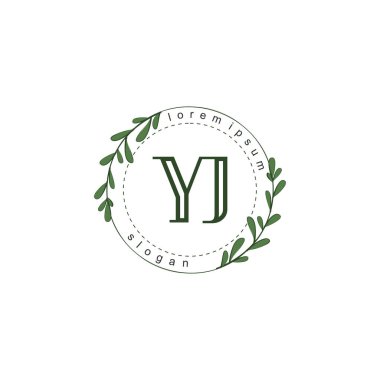 İlk harf YJ güzellik el yazısı logo vektörü