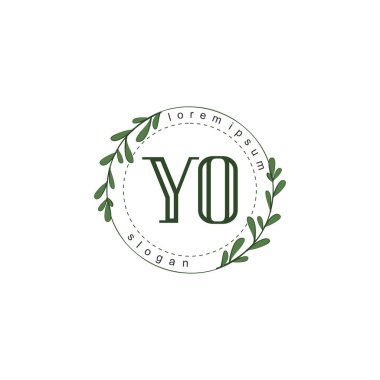 İlk harf YO güzellik el yazısı logo vektörü