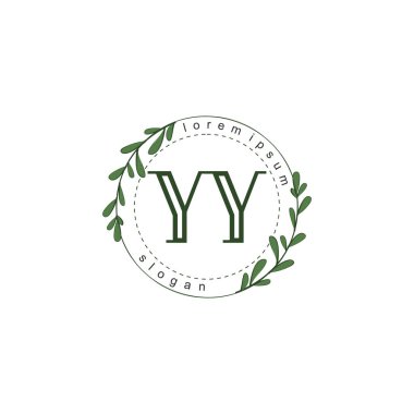İlk harf YY güzellik el yazısı logo vektörü