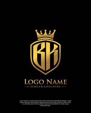 Kalkan logo biçimi şablon vektörlü ilk BK