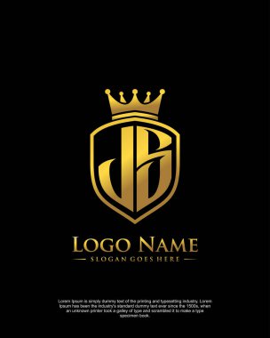 Kalkan logo biçimi şablon vektörlü ilk JS