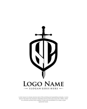 Kalkan logo biçimi şablon vektörü ile ilk QC