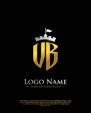 Kalkan logo biçimi şablon vektörlü ilk VB