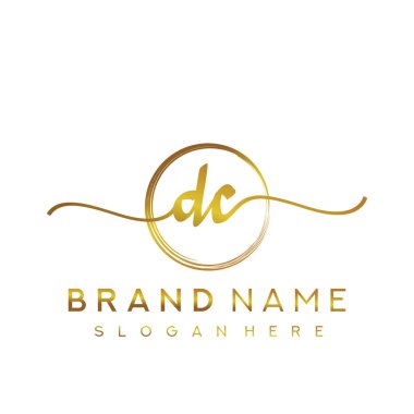 DC Başlangıç el yazısı çember logo vektörü