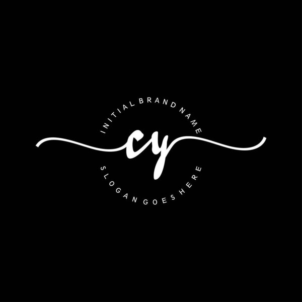 CY Initial handwriting circle logo vector