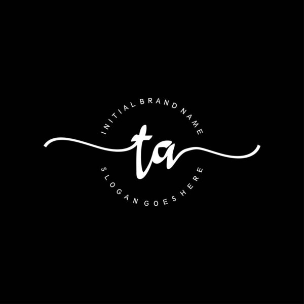 TA Initial handwriting circle logo vector