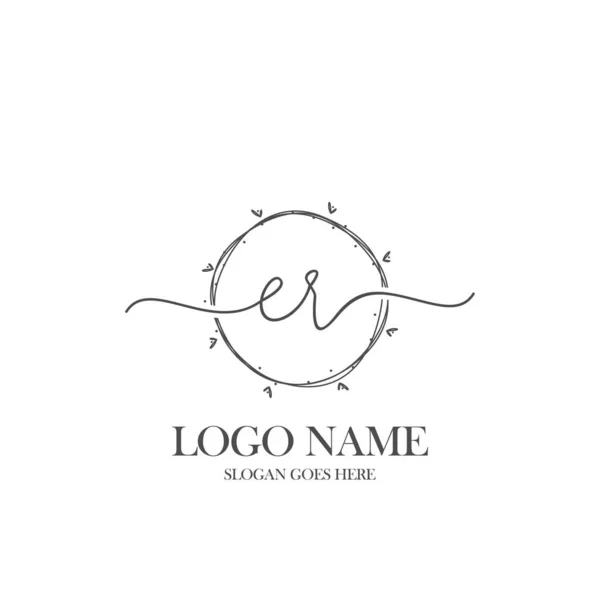 Vecteur Logo Cercle Écriture Initiale — Image vectorielle