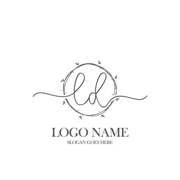 Oorspronkelijke Handschrift Cirkel Logo Vector — Stockvector