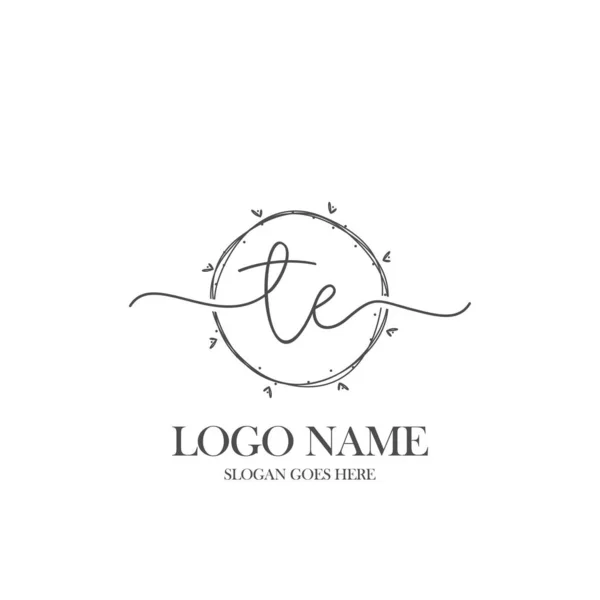Círculo Inicial Caligrafia Logotipo Vetor —  Vetores de Stock