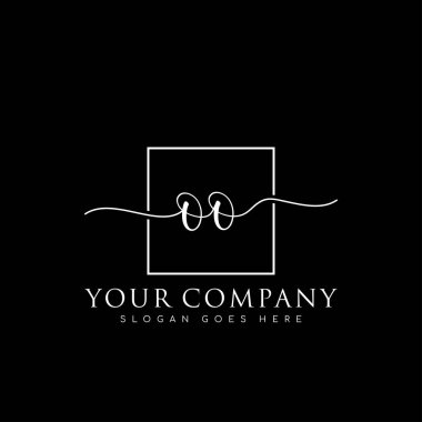 Başlangıç olarak imzalı el yazısı logosu, makyaj, düğün, moda, kare çerçeveli.