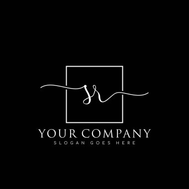 Başlangıç imzalı el yazısı logosu, makyaj, düğün, moda, kare kare şeklinde.