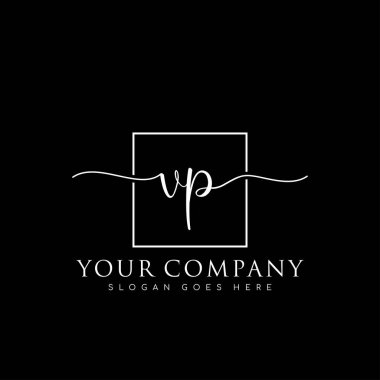 İlk imzalı el yazısı logosu, makyaj, düğün, moda, kare çerçeveli.