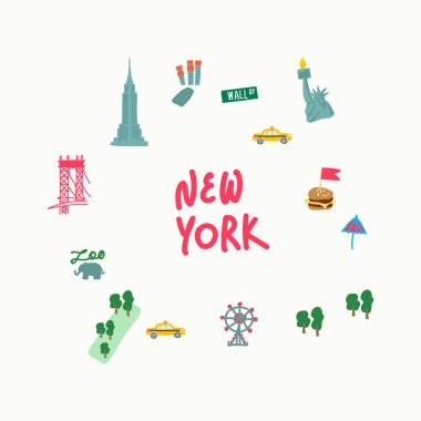 New York USA 'de bir dizi eğlence. Sette meşaleli ünlü Özgürlük Heykeli, Brooklyn Köprüsü, Hayvanat Bahçesi, Central Park, Times Meydanı, Empire State Binası yer alıyor. Şeyle...