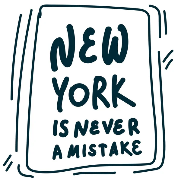 New York schrijven is nooit verkeerd. De illustratie is met de hand getekend, mooie letters in een cirkel van lijnen en stippen Voor uw presentatie of textiel. — Stockvector