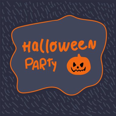 Cadılar Bayramı partileri ya da el yazması ve geleneksel sembollü tebrik kartları için vektör illüstrasyon. Sonbahar tatili için komik ve komik çizimler..