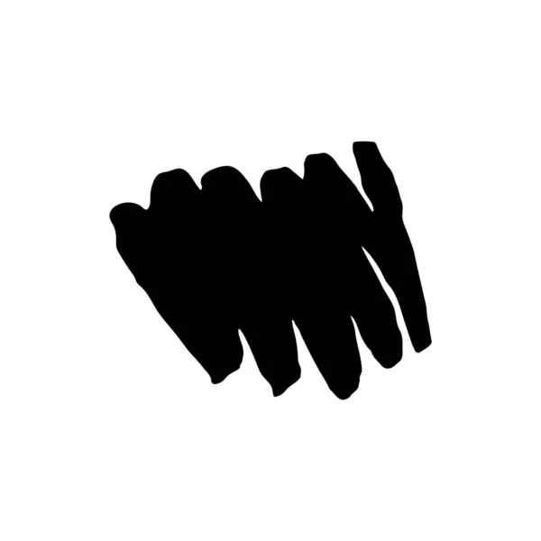 Onda abstrata pintada à mão. Em preto, desenhado à mão com uma escova. Linha com uma escova ou caneta. — Vetor de Stock