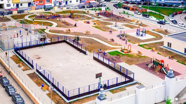 Parque Infantil Junto Con Campo Deportes — Foto de Stock