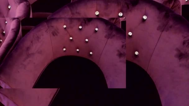 Стільці Збігаються Стразами Спинах Бургундії Фіолетовий — стокове відео
