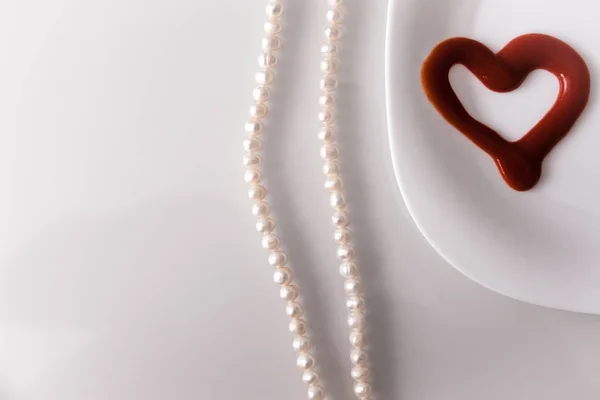 Día San Valentín Artículos Sobre Fondo Blanco Brillante — Foto de Stock