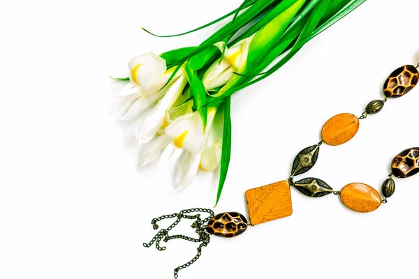 Alla Hjärtans Dag Blommor För Damer Och Smycken — Stockfoto
