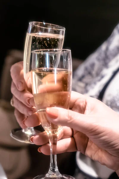 Glas Champagner Oder Wein — Stockfoto