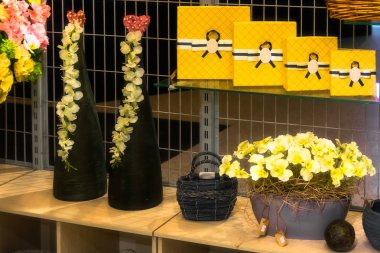 Vintage öğeleri hediye paketleri ve iç dekorasyon 