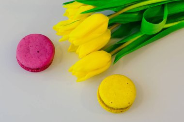 Çerezler - renkli sarı ve ahududu veya fuşya 