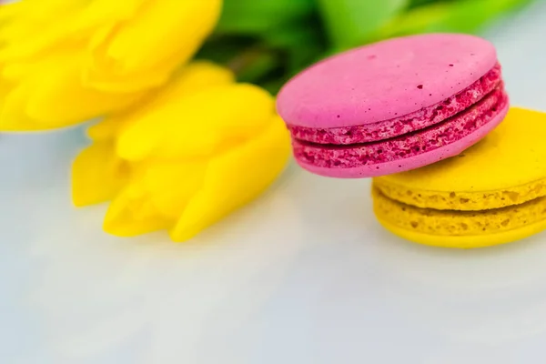 colored cookies - yellow and raspberry or fuchsia