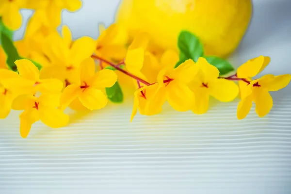 flowers made of artificial materials yellow, acacia flowers