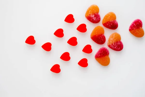 Doce Marmelada Forma Corações Vermelhos — Fotografia de Stock