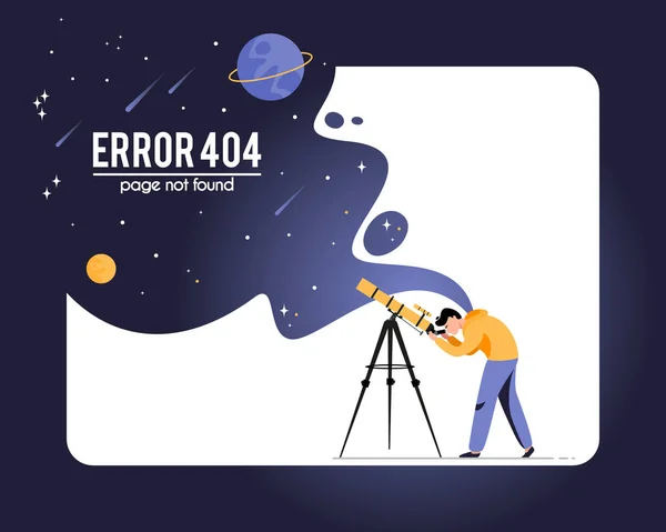 404 pagina di errore non trovata isolata su sfondo bianco — Vettoriale Stock