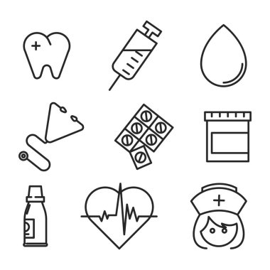 Tıbbi ikon hazır. İnce bir çizgi çiz. 