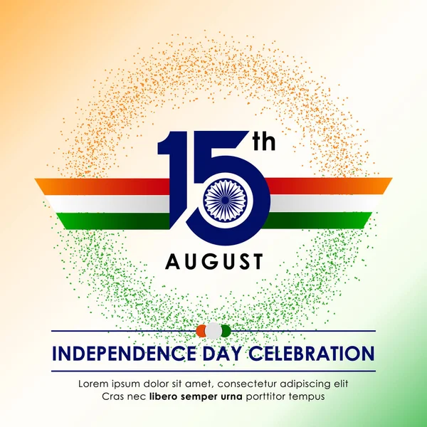 Векторная Иллюстрация Августа Днем Независимости Индии Стильный Текст Колесо Ашоки — стоковый вектор