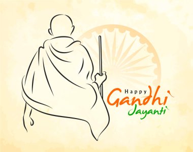 Happy Gandhi Jayanti 'nin temsilcisi. 2 Ekim, Hindistan 'da Ulusal Tatil.