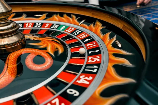 Gambling Casino Roulette Bet Black Las Vegas White Ball — Stock Photo, Image