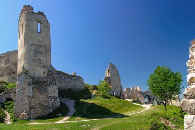 Tarihi Kale Cachtice Slovakya koltuğu sanguinary Elizabeth Erzsebet Bathory.