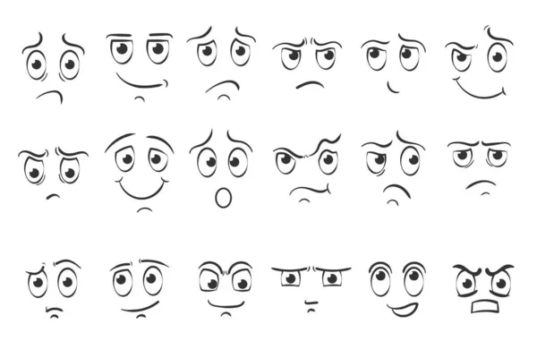 Мультфильм эмоции лица . — стоковый вектор