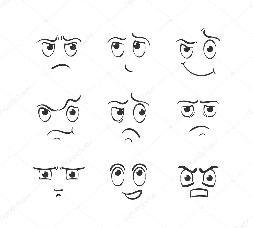 Cartoon face emotions.