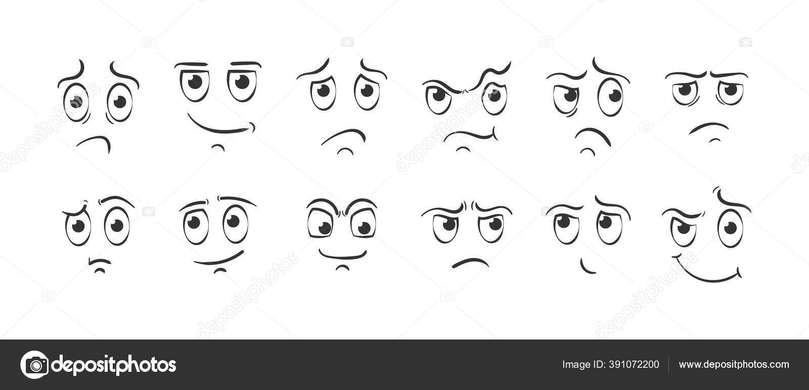 Cartoon Facial Expression Emotion Scared Sad Cry Eye (Download Now) 