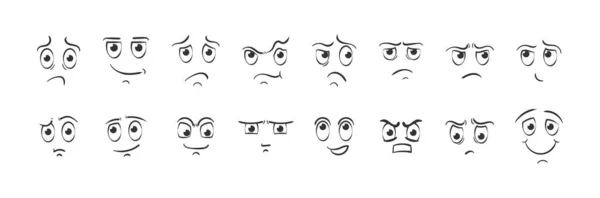 Cartoon face emotions. — Stock Vector