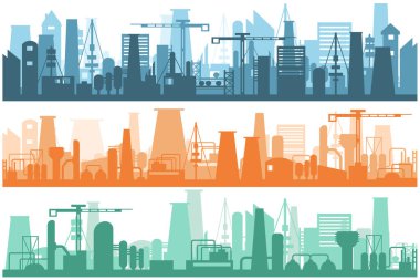 Siluet endüstriyel fabrikası.