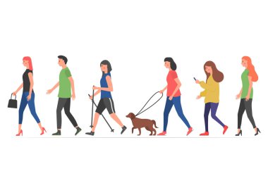 Yürüyen insan karakterleri. 